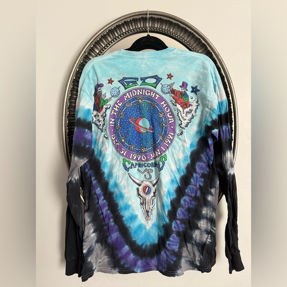 Liquid Blue Grateful Dead Tie-Dye Long Sleeve - Blue, Black, and Purple - Picture 2 of 4